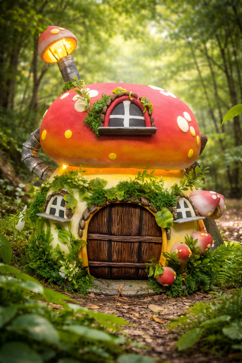 Casa De Hongo En El Bosque Encantado