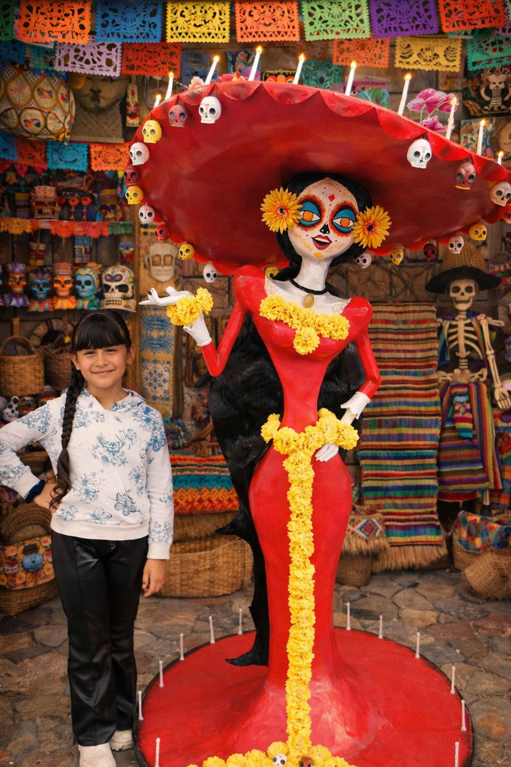 Nina Y Catrina En Dia De Muertos
